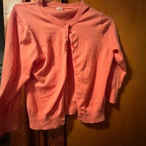 Jcrew 3/4 sleeve cardigan sweater. Peach color. Large.